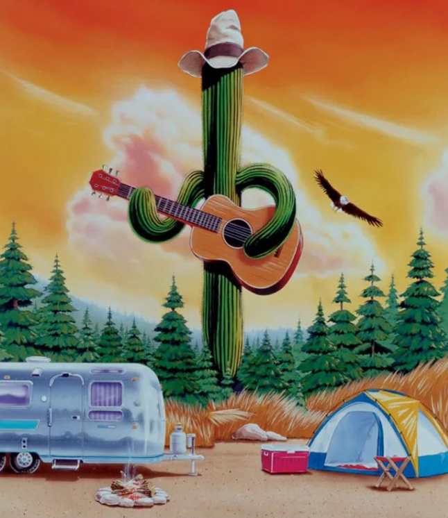 cactus playing guitar