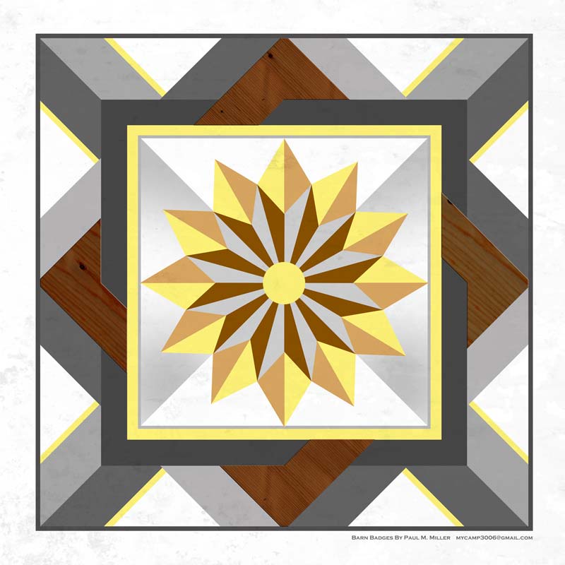 Yellow, gray and white quilt